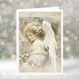Tarjeta Festiva Elegantes Navidades Winter Angel