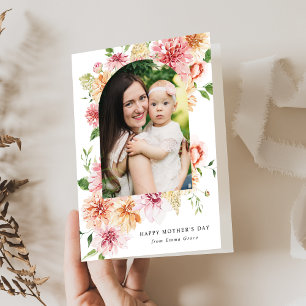 Tarjeta Festiva Elegantes pueblos rosados 2 Día de la Madre