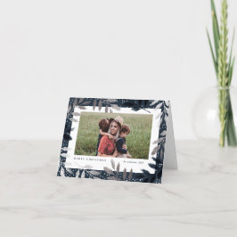 Tarjeta Festiva Elegantes ramas plateadas 3 Navidades de fotografí