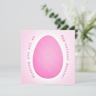 Tarjeta Festiva Elegantes rayas modernas rosadas Huevo de Pascua F
