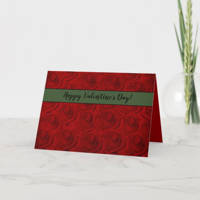Tarjeta Festiva Elegantes rosas rojas y El día de San Valentín de  (Anverso)