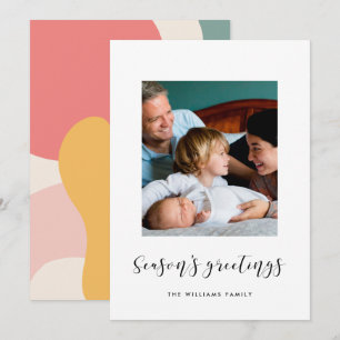 Tarjeta Festiva Elegantes saludos de temporada Foto de familia