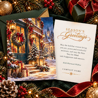 Tarjeta Festiva Elegantes saludos de temporada para empresas en in