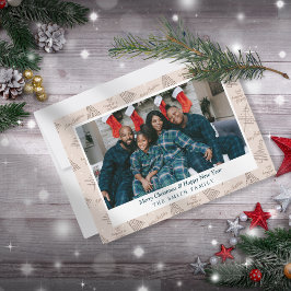 Tarjeta Festiva Elegantes saludos navideños del Boho con foto