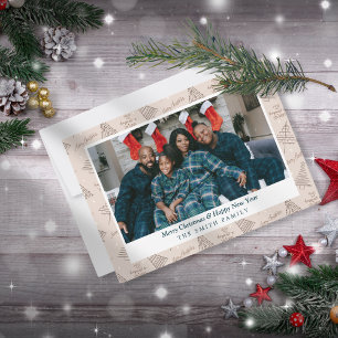 Tarjeta Festiva Elegantes saludos navideños del Boho con foto