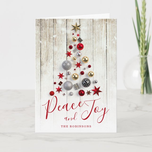 Tarjeta Festiva Elegantes vacaciones rusticas y simples Navidades  (Anverso)