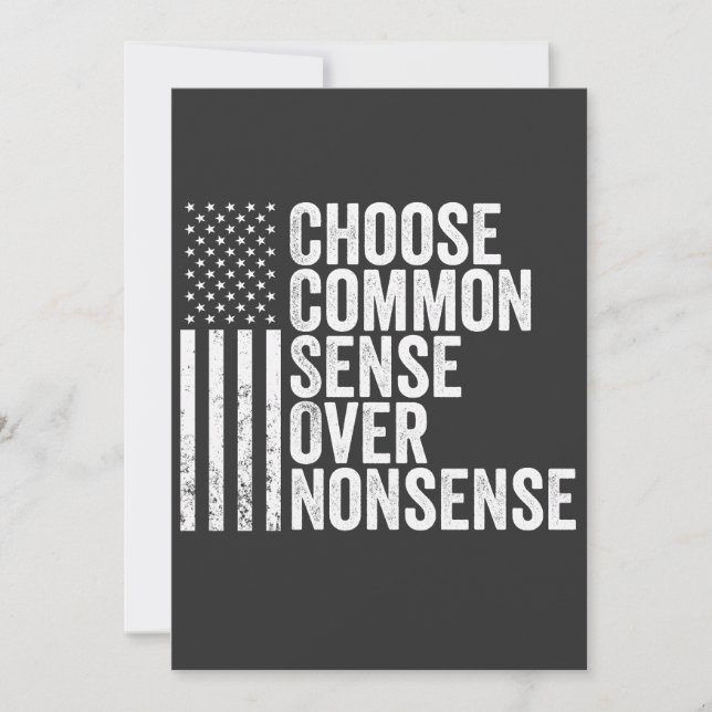 Tarjeta Festiva Elegir un sentido común por encima de Harris Walz  (Anverso)