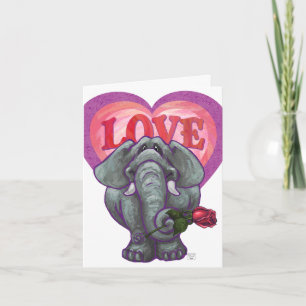 Tarjeta Festiva Elephant El día de San Valentín