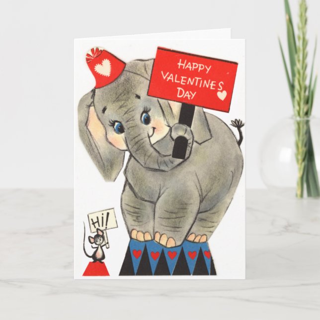 Tarjeta Festiva Elephant Valentine Card (Anverso)