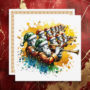 Tarjeta Festiva Eleven Pipers Piping   Doce días de Navidades