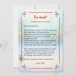 Tarjeta Festiva Elf Arrival Letter | Special Delivery North pole
