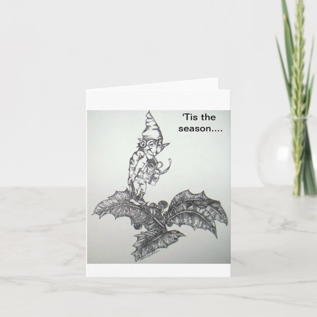 Tarjeta Festiva elf, esta es la temporada... (Anverso)