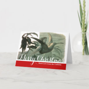 Tarjeta Festiva Elf Fairies Elves Moon Night Scene Bird Flying