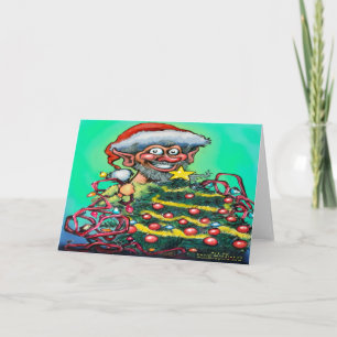 Tarjeta Festiva Elf navidades