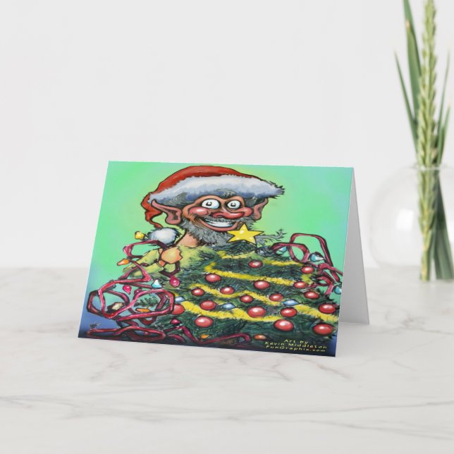 Tarjeta Festiva Elf navidades (Anverso)