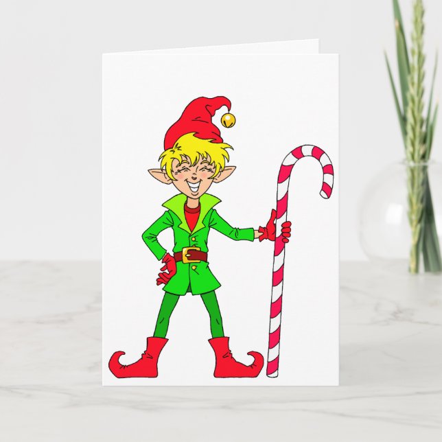Tarjeta Festiva Elf, Navidades sonrientes (Anverso)