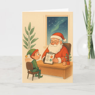 Tarjeta Festiva Elf RRHH: Revisión Anual de Desempeño