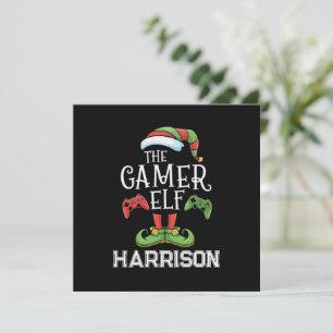 Tarjeta Festiva Elfo de videojuegos personalizado para jugadores e