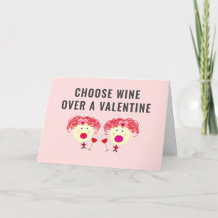 Tarjeta Festiva Elige el vino antes que el día de San Valentín