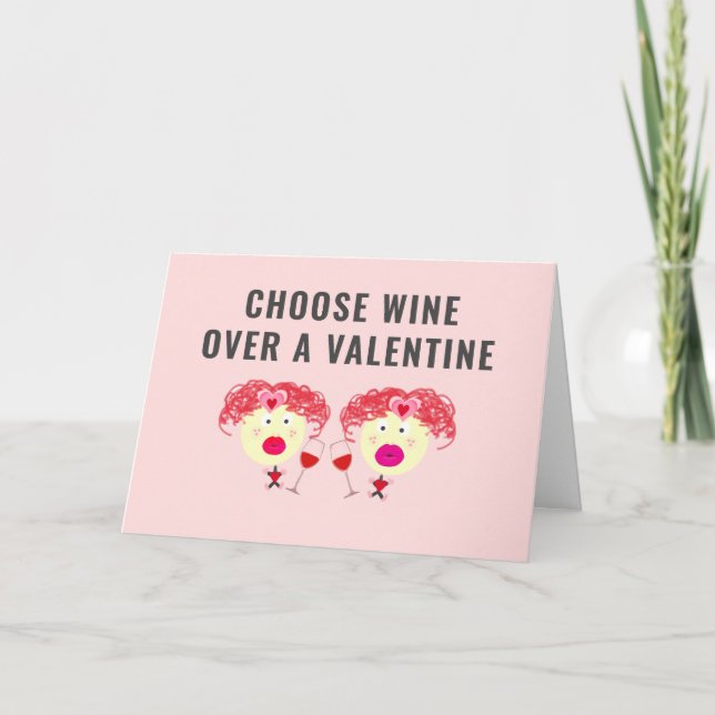 Tarjeta Festiva Elige el vino antes que el día de San Valentín (Anverso)