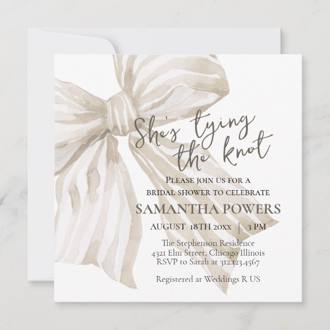 Tarjeta Festiva Ella está atando el nudo (Anverso)