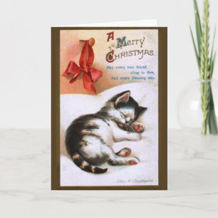 Tarjeta Festiva Ellen H. Clapsaddle: Navidades Kitten