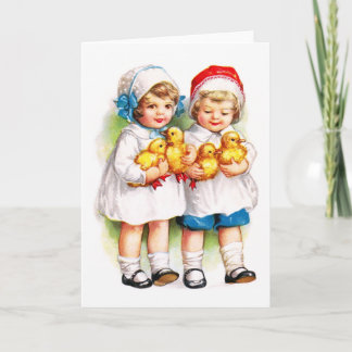 Tarjeta Festiva Ellen H. Clapsaddle: Niños con los anadones