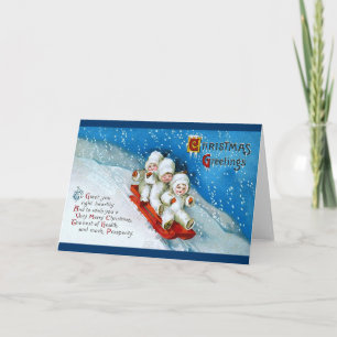 Tarjeta Festiva Ellen H. Clapsaddle: Niños del invierno en el