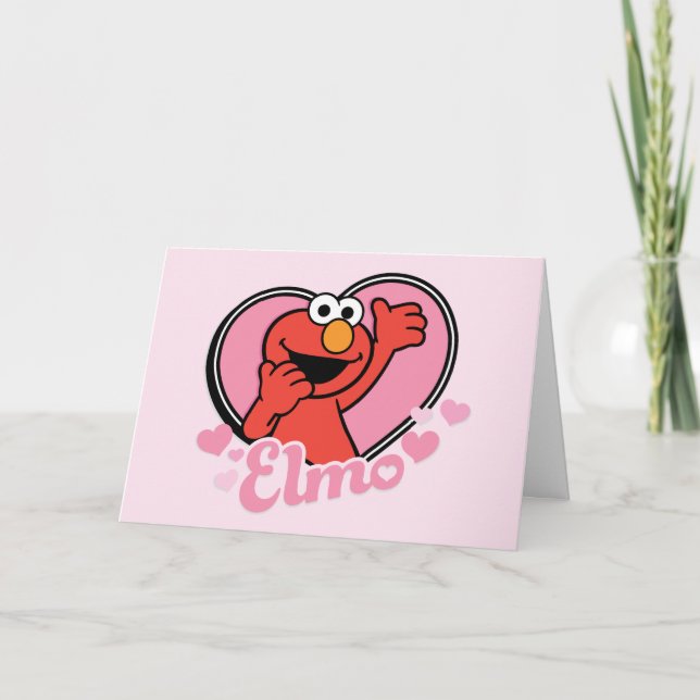 Tarjeta Festiva Elmo en corazón San Valentín (Anverso)