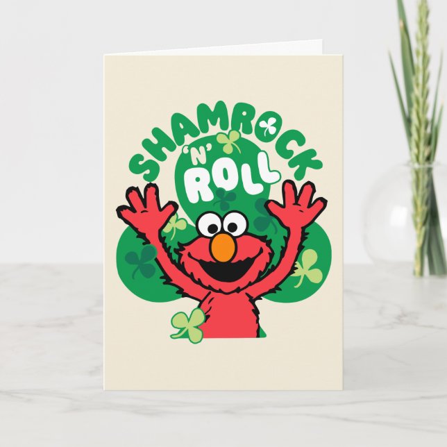 Tarjeta Festiva Elmo | Shamrock 'N' Roll (Anverso)