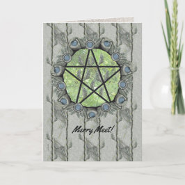 Tarjeta Festiva Elvenwood Pentacle Green Leaf