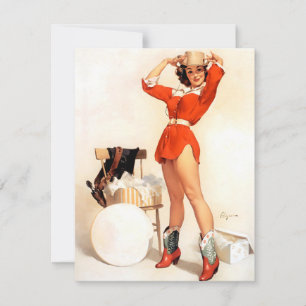 Tarjeta Festiva Elvgren Cowgirl