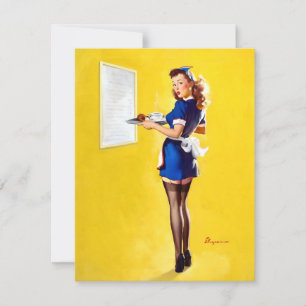 Tarjeta Festiva Elvgren Waitress