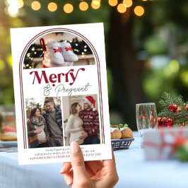 Tarjeta Festiva Embarazo en el Collage de fotos de arca con mora y