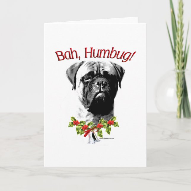 Tarjeta Festiva Embaucamiento de Bullmastiff Bah (Anverso)