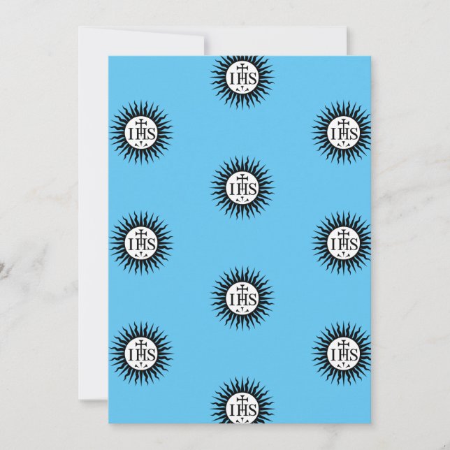 Tarjeta Festiva Emblema de la Compañía de Jesús Monograma (Anverso)