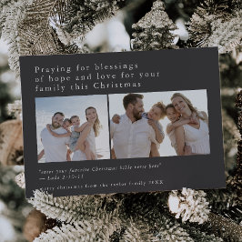 Tarjeta Festiva EMELIA Foto Gris Única Biblia Cita Navidades