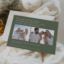 Tarjeta Festiva EMELIA Foto Verde Única Biblia Cita Navidades