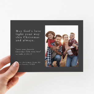 Tarjeta Festiva EMELIA Gray Photo Easy Simple Religious Navidades