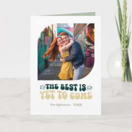 Tarjeta Festiva Emerald Luxe Champagne Retro New Year Photo