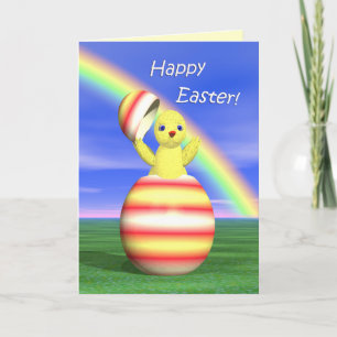 Tarjeta Festiva Emergencia de pollo de huevo de Pascua