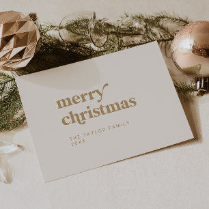 Tarjeta Festiva EMERY Gold Easy Retro Diversión simple Feliz Navid
