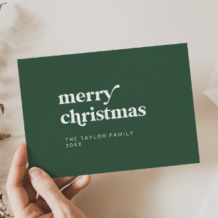 Tarjeta Festiva EMERY Green Easy Retro Diversión simple Feliz Navi