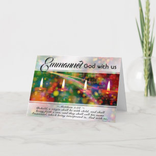 Tarjeta Festiva Emmanuel Dios con nosotros, Mateo 1:23 Navidades B