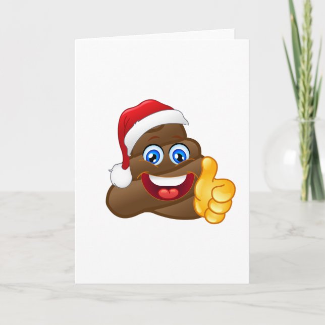 Tarjeta Festiva Emoji brillante rara del impulso de Santa (Anverso)