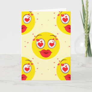 Tarjeta Festiva Emoji de beso de San Valentín