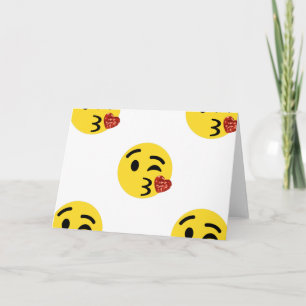 Tarjeta Festiva emoji de beso purpurina