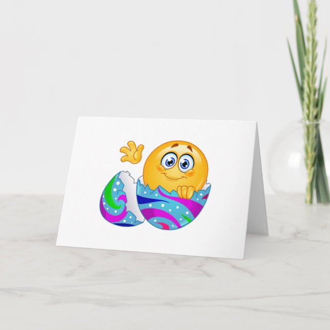 Tarjeta Festiva Emoji de huevo de Pascua (Anverso)