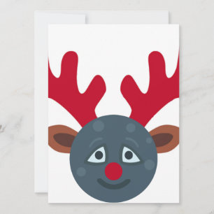 Tarjeta Festiva emoji de luna de renos para navidades