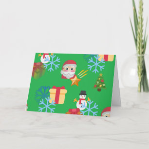 Tarjeta Festiva emoji de navidades verdes